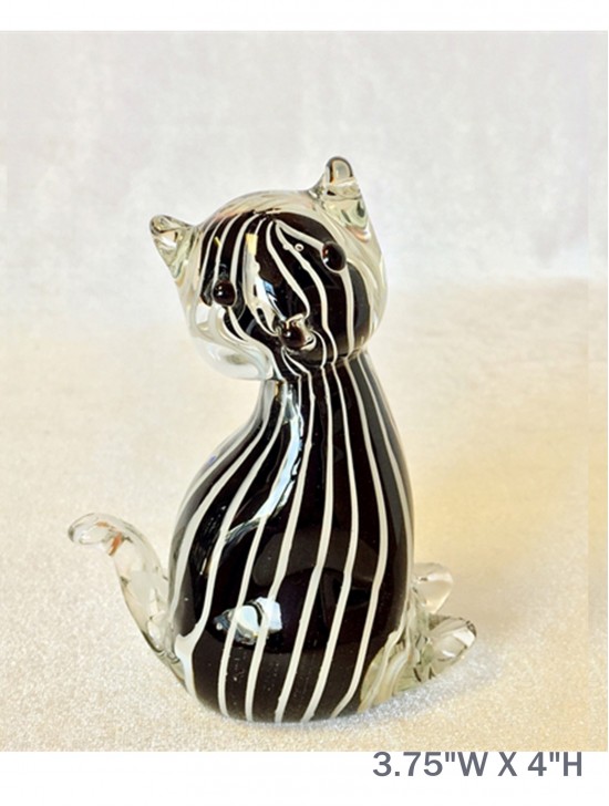 Glass Cat with Stripes